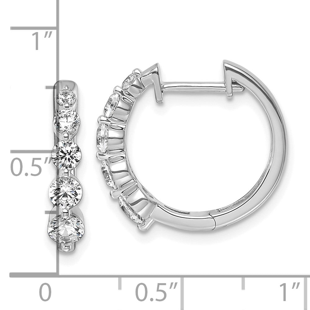 14K White Gold True Origin 1 Carat Lab Grown Diamond Vs Def Hinged Hoops