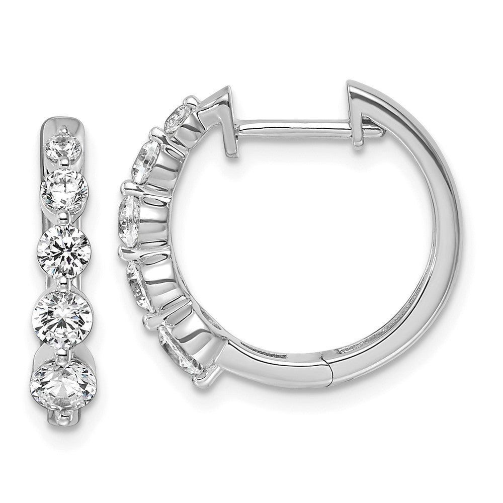 14K White Gold True Origin 1 Carat Lab Grown Diamond Vs Def Hinged Hoops