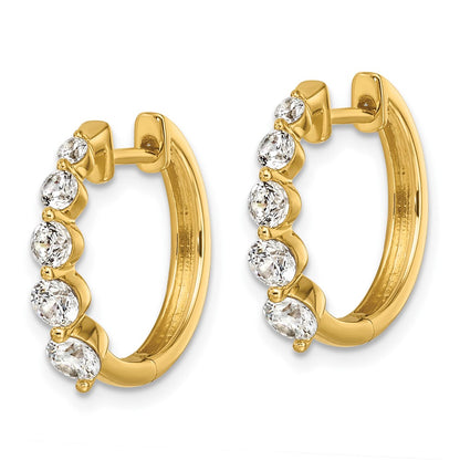 14K Yellow Gold True Origin 1 Carat Lab Grown Diamond Vs Def Hinged Hoops