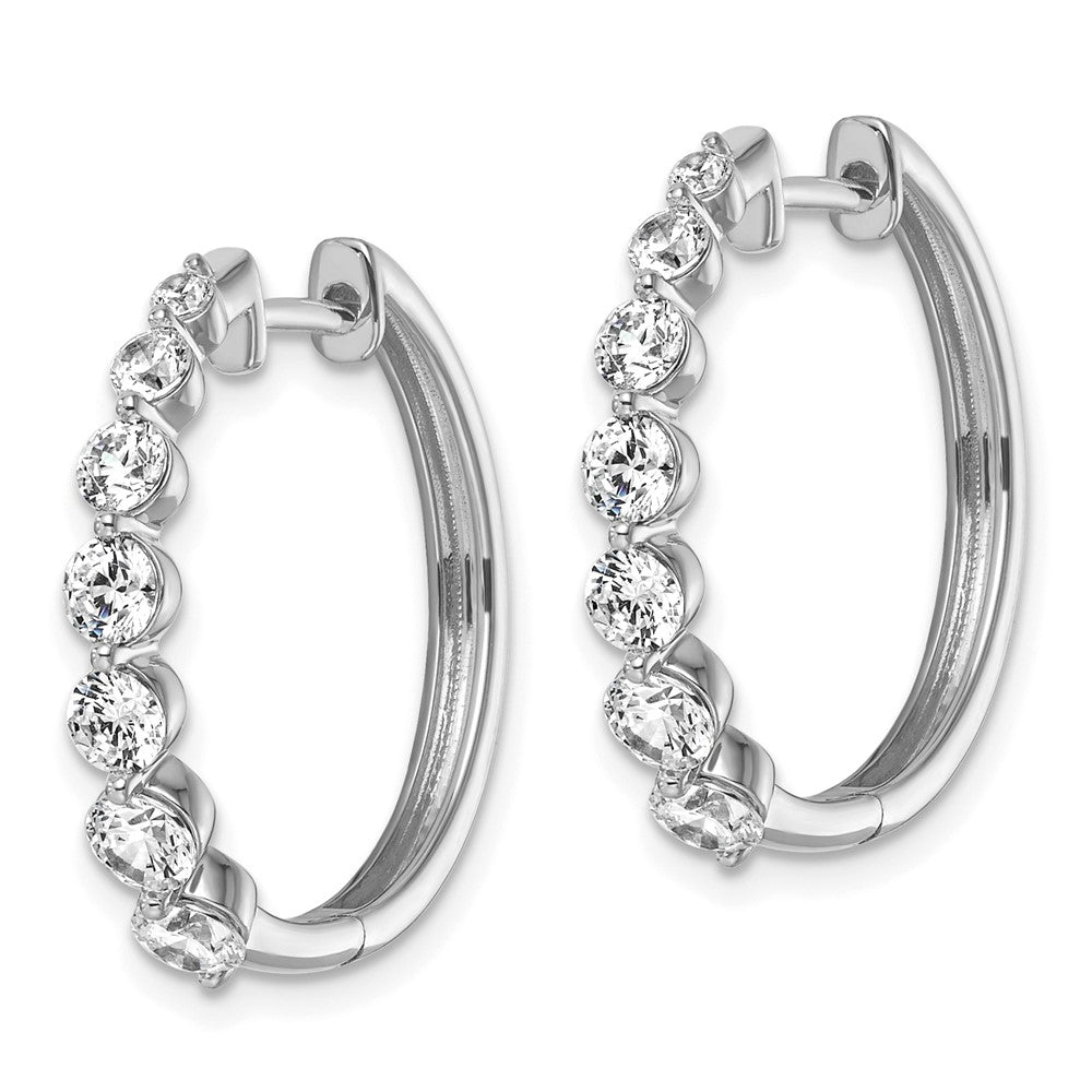 14K White Gold True Origin 1 5/8 Carat Lab Grown Diamond Vs Def Hinged Hoops