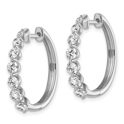 14K White Gold True Origin 1 5/8 Carat Lab Grown Diamond Vs Def Hinged Hoops