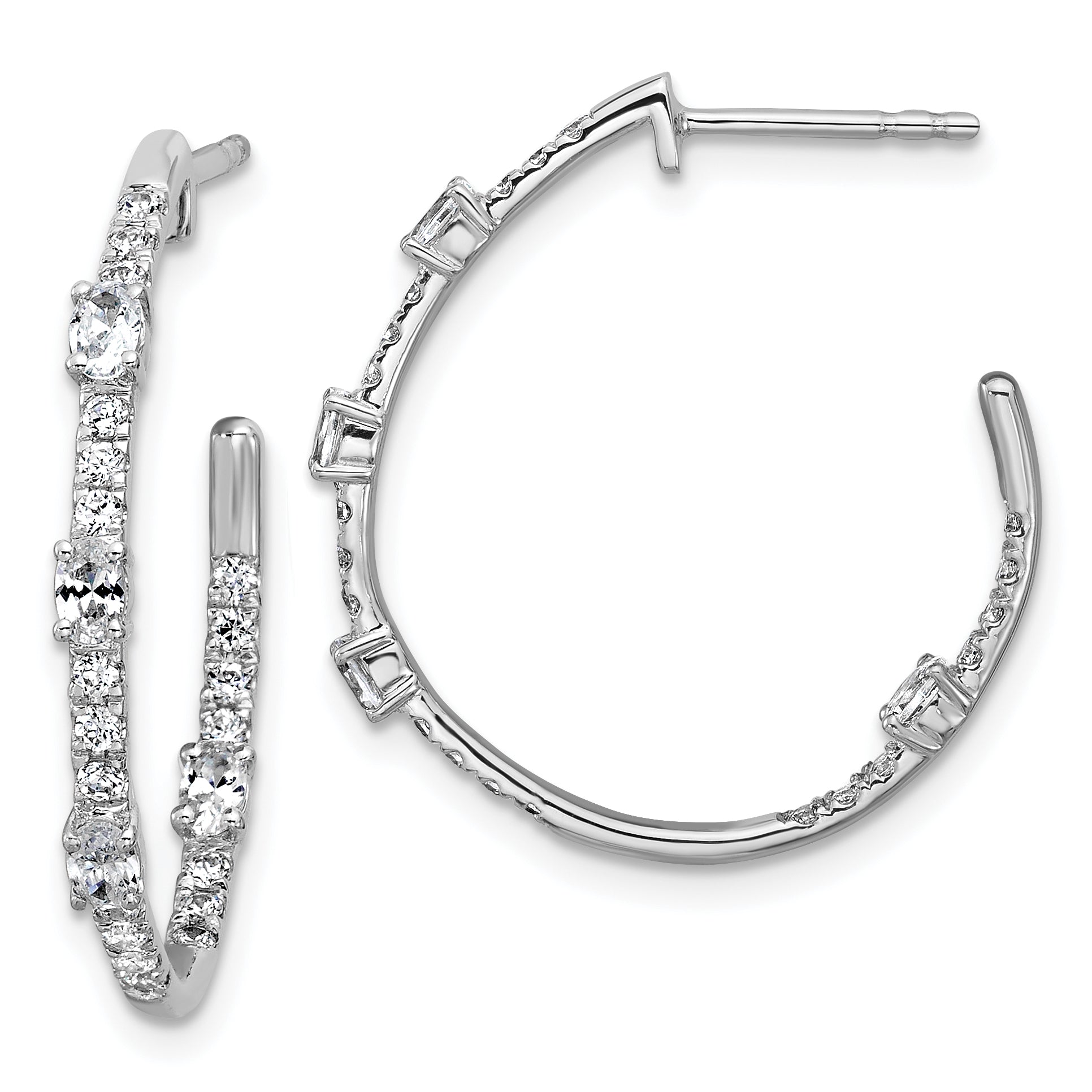 14K White Gold True Origin 3/4 Carat Lab Grown Diamond Vs Def J Hoop Earrings