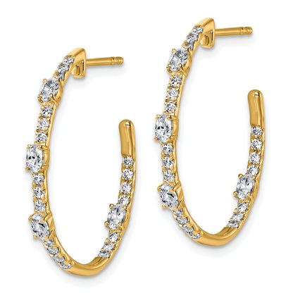 14K Yellow Gold True Origin 3/4 Carat Lab Grown Diamond Vs Def J Hoop Earrings
