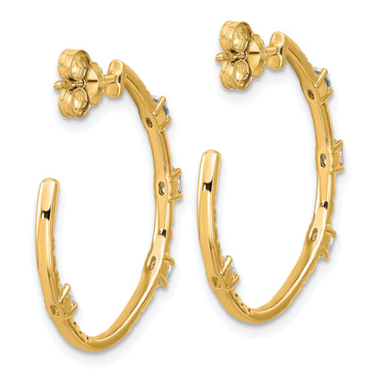 14K Yellow Gold True Origin 3/4 Carat Lab Grown Diamond Vs Def J Hoop Earrings