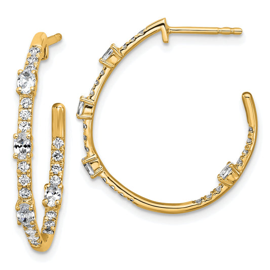 14K Yellow Gold True Origin 3/4 Carat Lab Grown Diamond Vs Def J Hoop Earrings