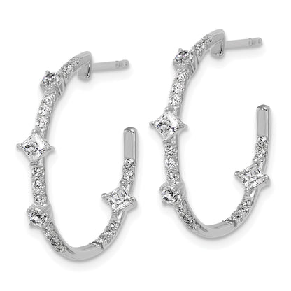 14K White Gold True Origin 1 Carat Lab Grown Diamond Vs Def J Hoop Earrings