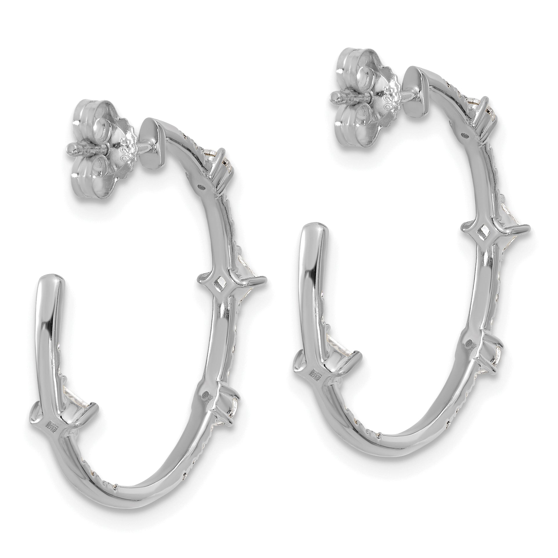 14K White Gold True Origin 1 Carat Lab Grown Diamond Vs Def J Hoop Earrings