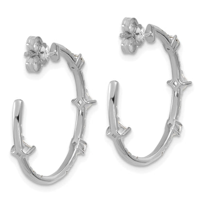 14K White Gold True Origin 1 Carat Lab Grown Diamond Vs Def J Hoop Earrings