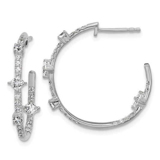 14K White Gold True Origin 1 Carat Lab Grown Diamond Vs Def J Hoop Earrings
