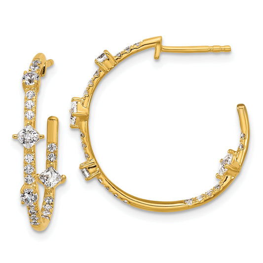 14K Yellow Gold True Origin 1 Carat Lab Grown Diamond Vs Def J Hoop Earrings