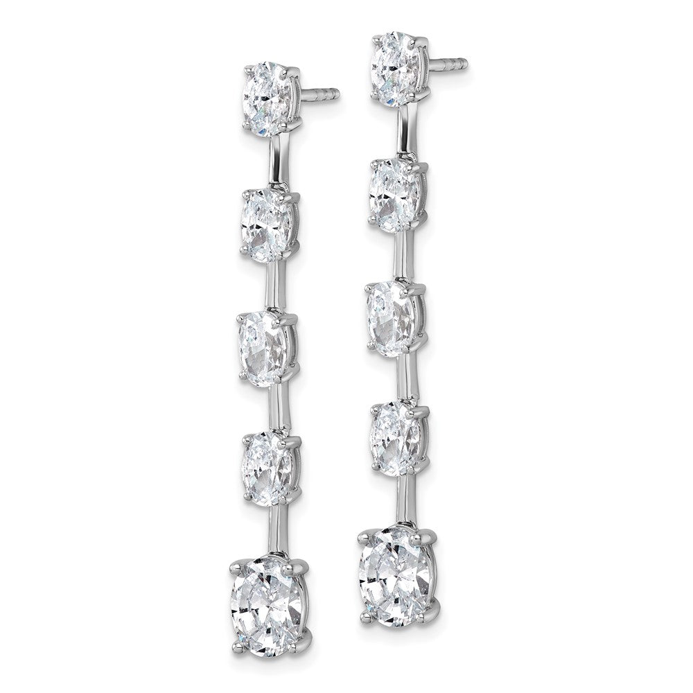 14K White Gold True Origin Oval 5 Carat Lab Grown Diamond Vs Def Post Dangle Earrings