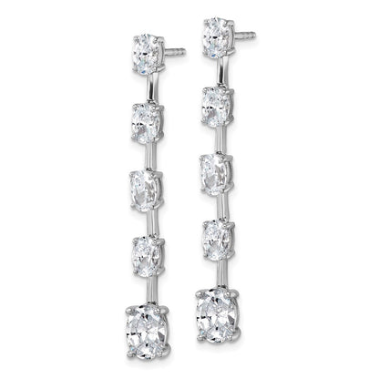 14K White Gold True Origin Oval 5 Carat Lab Grown Diamond Vs Def Post Dangle Earrings