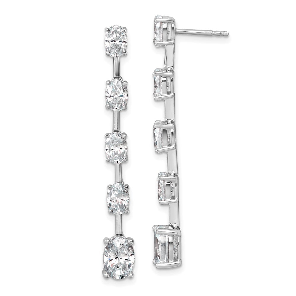 14K White Gold True Origin Oval 5 Carat Lab Grown Diamond Vs Def Post Dangle Earrings