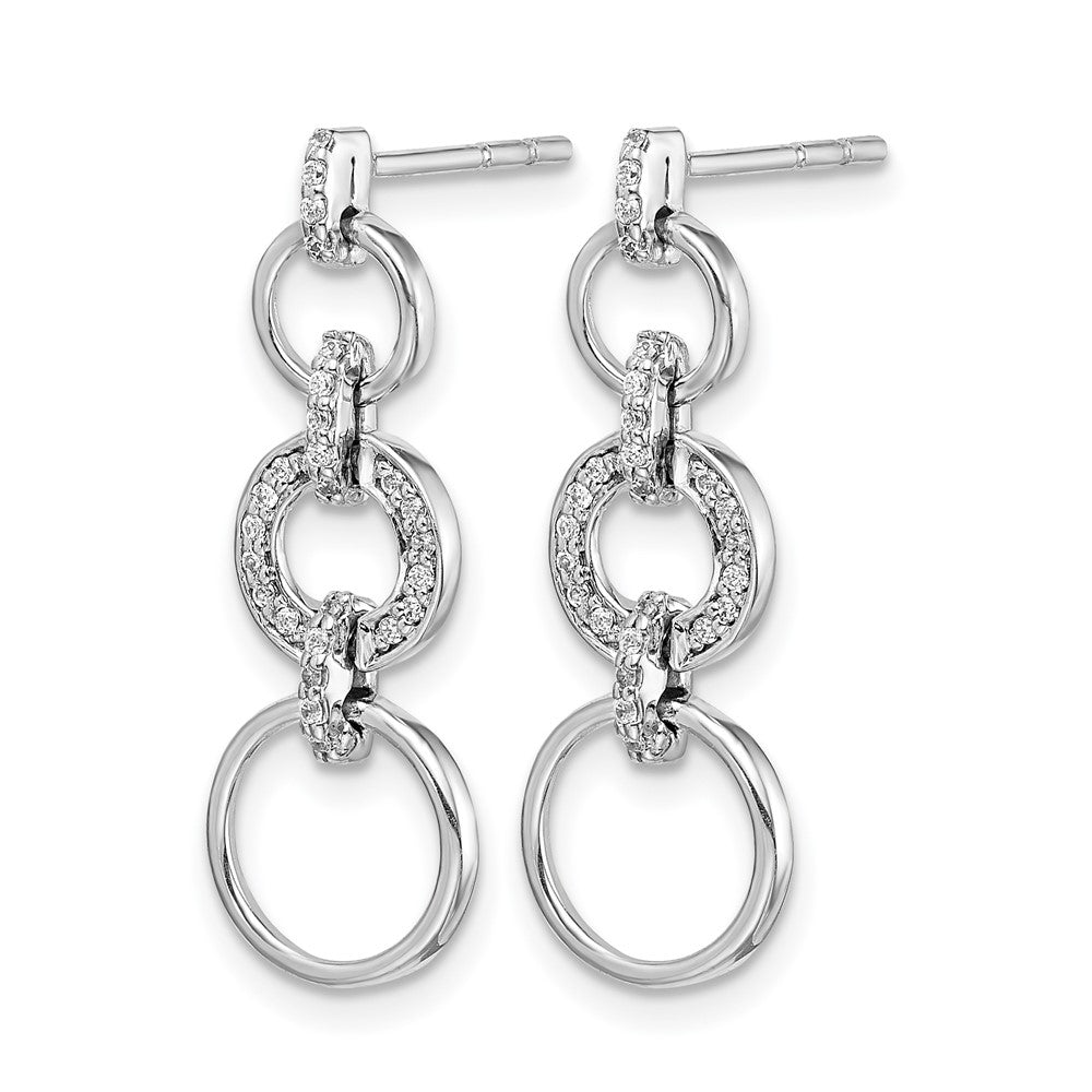 14K White Gold Lab Grown VS/SI+ G+ Diamond Fancy Dangle Earrings