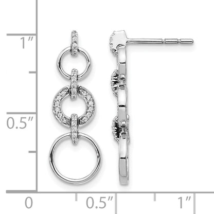 14K White Gold Lab Grown VS/SI+ G+ Diamond Fancy Dangle Earrings