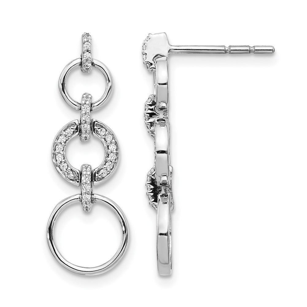 14K White Gold Lab Grown VS/SI+ G+ Diamond Fancy Dangle Earrings