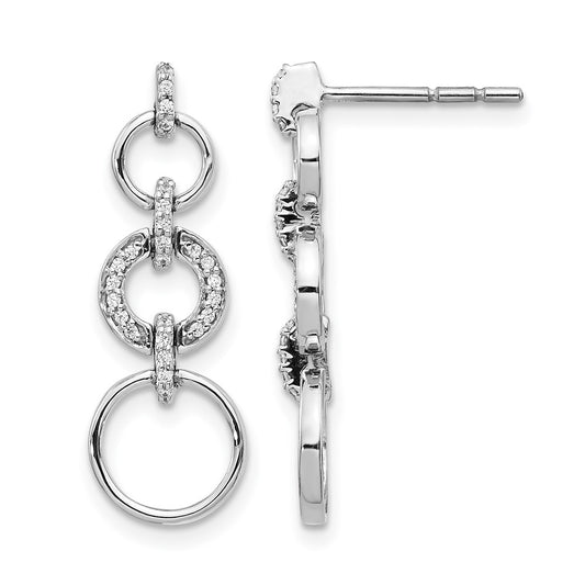 14K White Gold Lab Grown VS/SI+ G+ Diamond Fancy Dangle Earrings