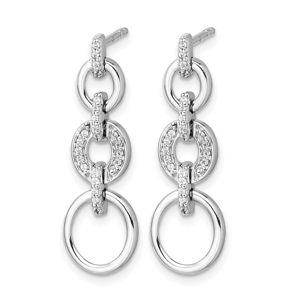 14k White Gold Lab Grown VS/SI+ G+ Dia Fancy Dangle Earrings