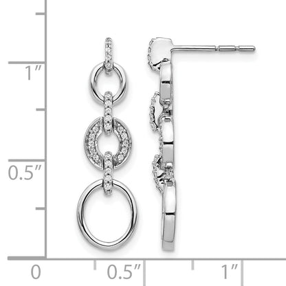 14k White Gold Lab Grown VS/SI+ G+ Dia Fancy Dangle Earrings