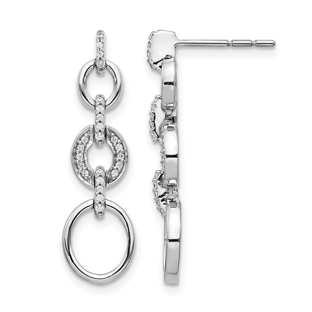 14k White Gold Lab Grown VS/SI+ G+ Dia Fancy Dangle Earrings