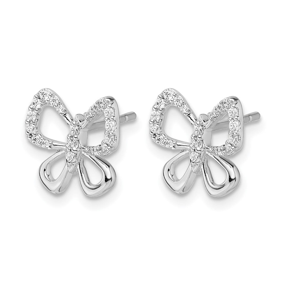 14k White Gold 1/6 Ct. Lab Grown Diamond VS/SI+ G+ Butterfly Post Earrings