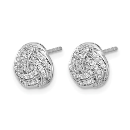 14k White Gold 1/4 Ct. Lab Grown Diamond VS/SI+ G+ Love Knot Post Earrings