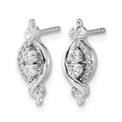 14K White Gold Lab Grown VS/SI+ G+ Diamond Fancy Earrings