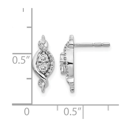 14K White Gold Lab Grown VS/SI+ G+ Diamond Fancy Earrings