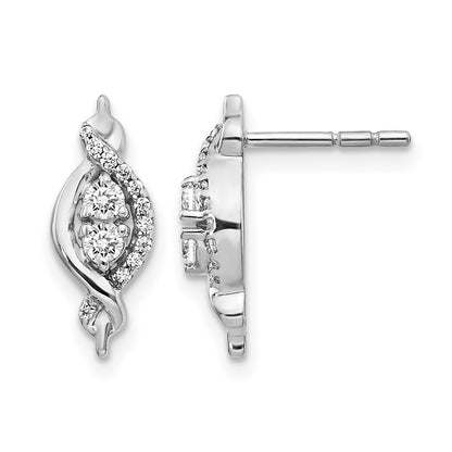 14K White Gold Lab Grown VS/SI+ G+ Diamond Fancy Earrings