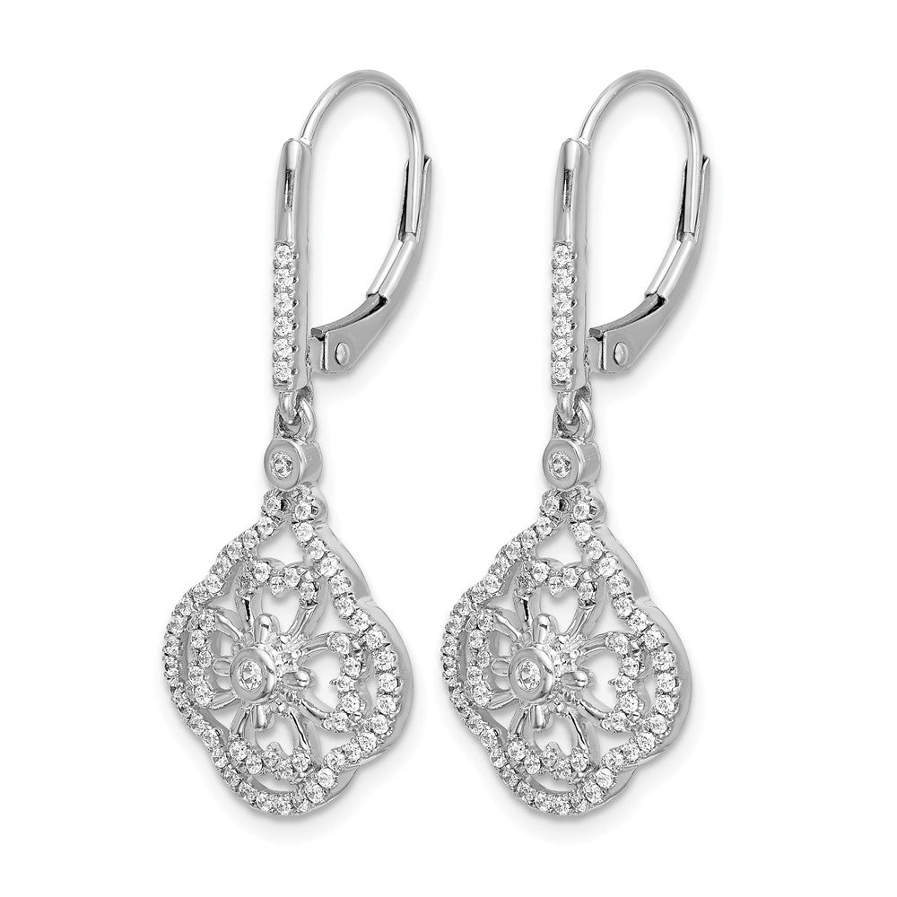 14k White Gold 1/2 Ct. Lab Grown Diamond VS/SI+ G+ Fashion Leverback Earrings