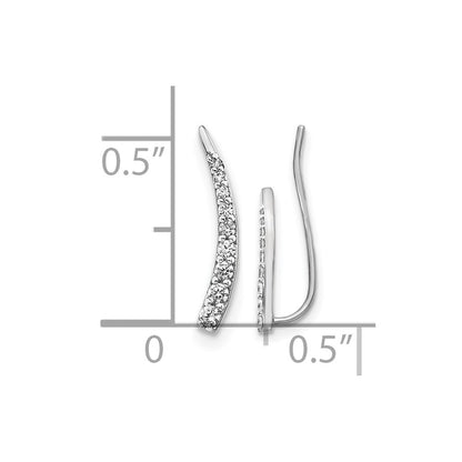 10K White Gold Diamond Ear Climber Earrings