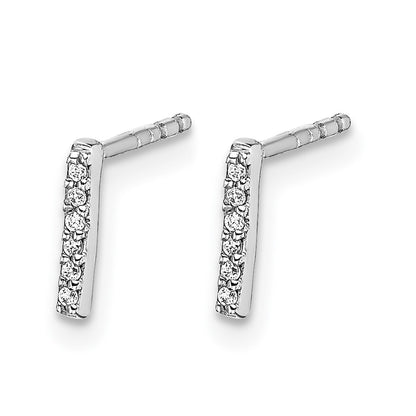 14K White Gold Lab Grown VS/SI+ G+ Diamond Letter I Initial Post Earrings