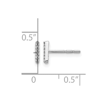 14K White Gold Lab Grown VS/SI+ G+ Diamond Letter I Initial Post Earrings