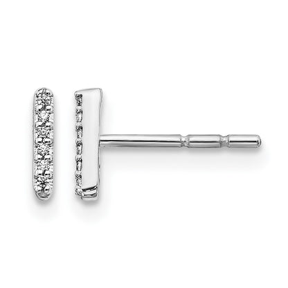 14K White Gold Lab Grown VS/SI+ G+ Diamond Letter I Initial Post Earrings