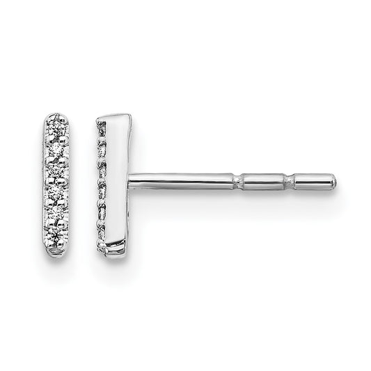 14K White Gold Lab Grown VS/SI+ G+ Diamond Letter I Initial Post Earrings