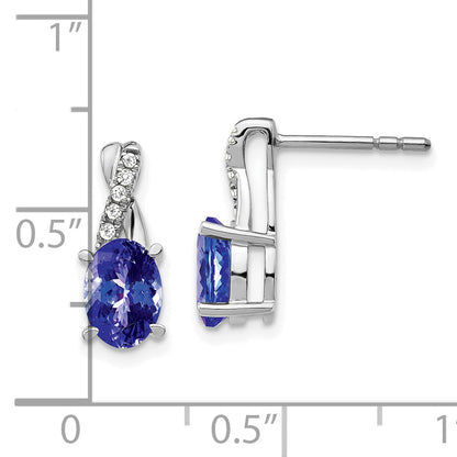 14K White Gold Tanzanite And Diamond Earrings