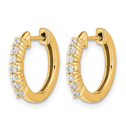 10K Yellow Gold Diamond Hinged Hoop Earrings