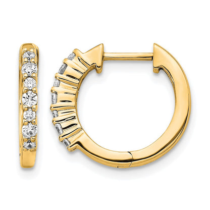 10K Yellow Gold Diamond Hinged Hoop Earrings