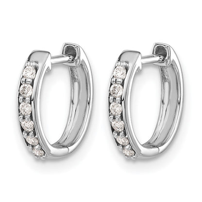 10K White Gold Diamond Hinged Hoop Earrings