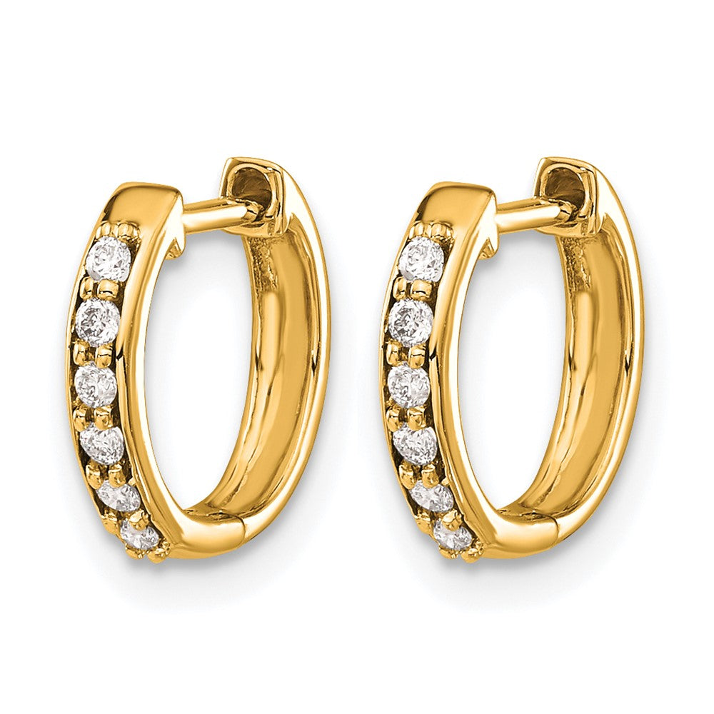 10K Yellow Gold Diamond Hinged Hoop Earrings