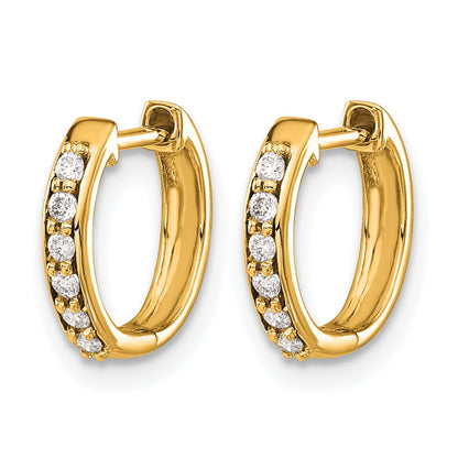 10K Yellow Gold Diamond Hinged Hoop Earrings
