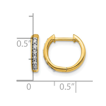 10K Yellow Gold Diamond Hinged Hoop Earrings