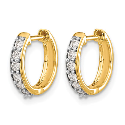 10K Yellow Gold Diamond Hinged Hoop Earrings