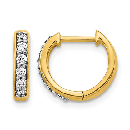 10K Yellow Gold Diamond Hinged Hoop Earrings