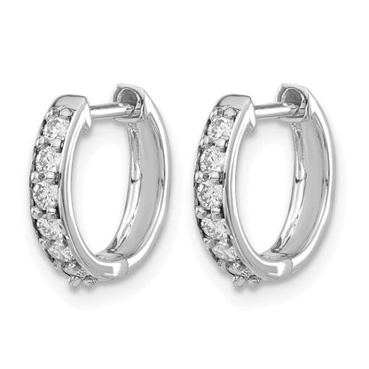 14k White Gold 1/4 Ct. Lab Grown Diamond VS/SI+ G+ Hinged Hoop Earrings