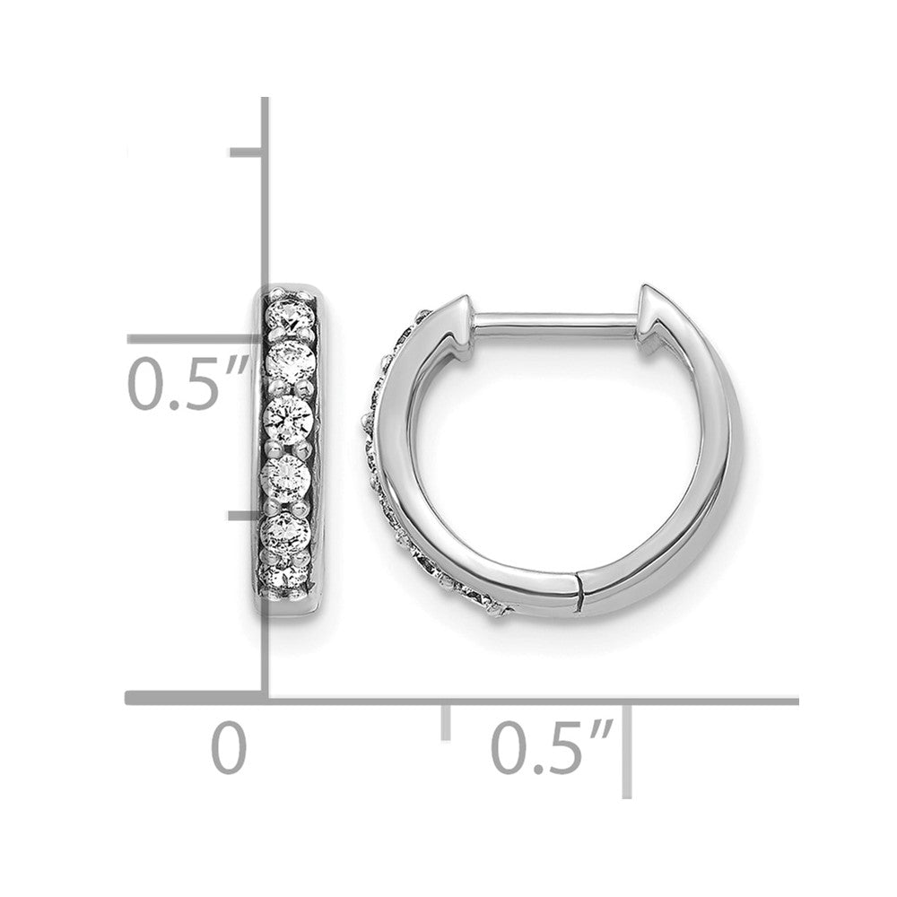 14k White Gold 1/4 Ct. Lab Grown Diamond VS/SI+ G+ Hinged Hoop Earrings