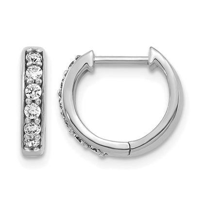 14k White Gold 1/4 Ct. Lab Grown Diamond VS/SI+ G+ Hinged Hoop Earrings