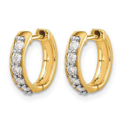 10K Yellow Gold Diamond Hinged Hoop Earrings