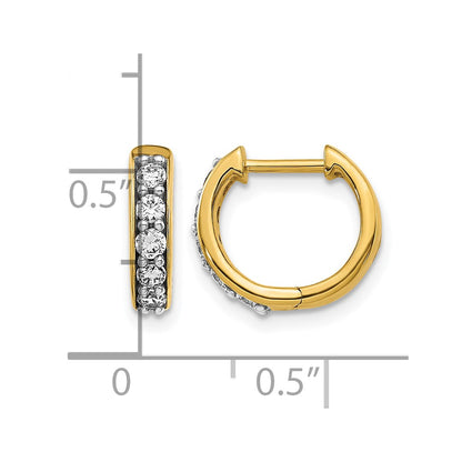 10K Yellow Gold Diamond Hinged Hoop Earrings