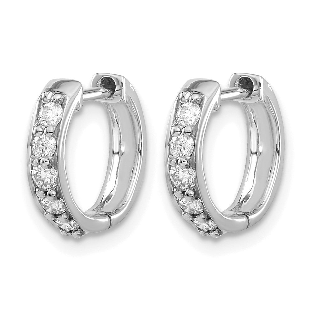14k White Gold 1/3 Ct. Lab Grown Diamond VS/SI+ G+ Hinged Hoop Earrings